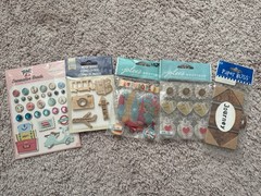 NEW Travel Themed Scrapbook Sticker and Embellishment Bundle 5 Items