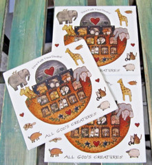 Vintage Stickers 3 sheets Joy Marie #13920 God’s Creatures Noah’s Ark Stickers