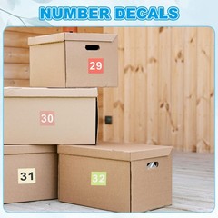 1.5″ Consecutive Number Stickers, 1 Set Self Adhesive Number Decals, Multicolor