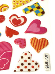 Heart Stickers Valentine Love Pink Red Purple Polka Dot Craft Lot of 2 NEW READ