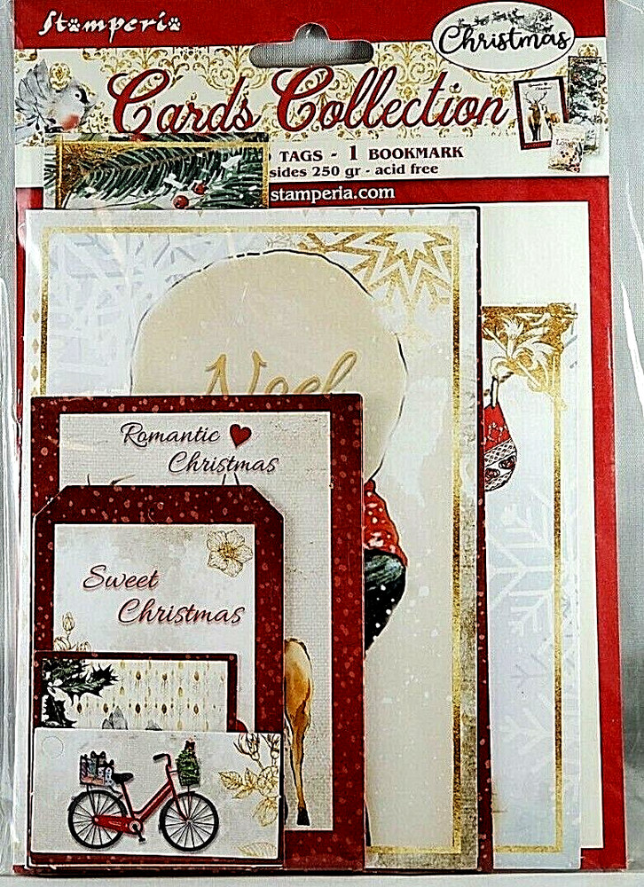 Stamperia Christmas Cards Romantic Victorian Deer Tags Cards Junk Journal Crafts