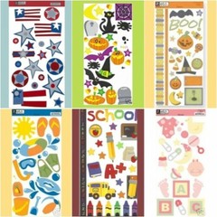 PEBBLES INC ETC CARDSTOCK STICKERS CELEBRATIONS HOLIDAYS 6″ x 13″ SCRAPBOOKING