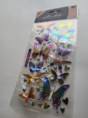 STICKO Metallic Butterfly Insect Bug Glimmer DIY Scrapbook Craft Nature Pastel