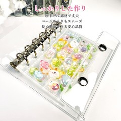 Hueapion Transparent Sticker Book, Girl, Peelable, A7 Size, Mini 6-Ring Sticker