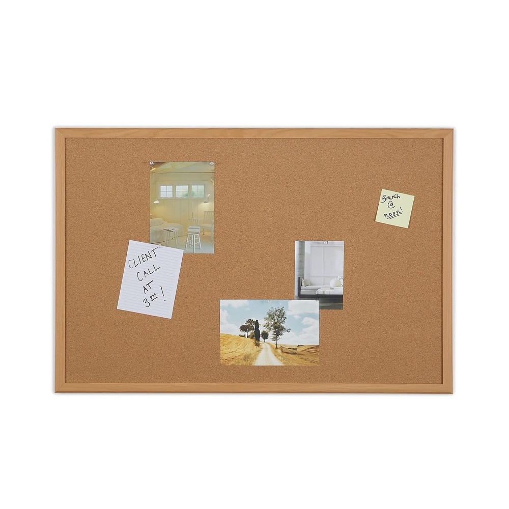 Staples Cork Bulletin Board, 3 x 2 Feet, Oak Frame, Vertical or Horizontal Mo…