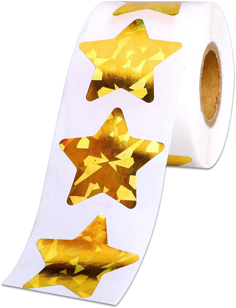 1.5 Inch Gold Foil Star Stickers, 500 Pcs Reward Chart Stickers for Classroom