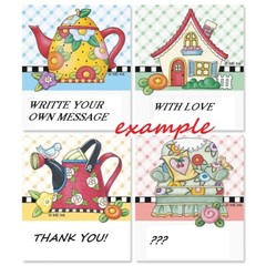 MARY ENGELBREIT 12 SQUARE BLANK ADDRESS LABELS STICKERS, 4 designs
