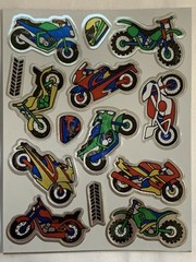 2 Sheets VINTAGE FOIL Motorcycle Trail Bike Stickers