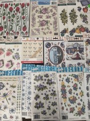 SALE Huge Lot Of 75 Rub On Transfers Vintage Brand New Floral Holiday Gift Craft