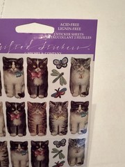 Vintage Sticker Sheets Cats With Bows NOS Michel & Co 1994