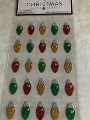 CHRISTMAS PAPER CRAFTS CHRISTMAS GLITTER LIGHTS W/GEMSTONES 25PCS XMAS LIGHTS