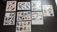VTG Vending Machine Stickers Holographic Prismatic Birds Rainbow Flower 80s Lot