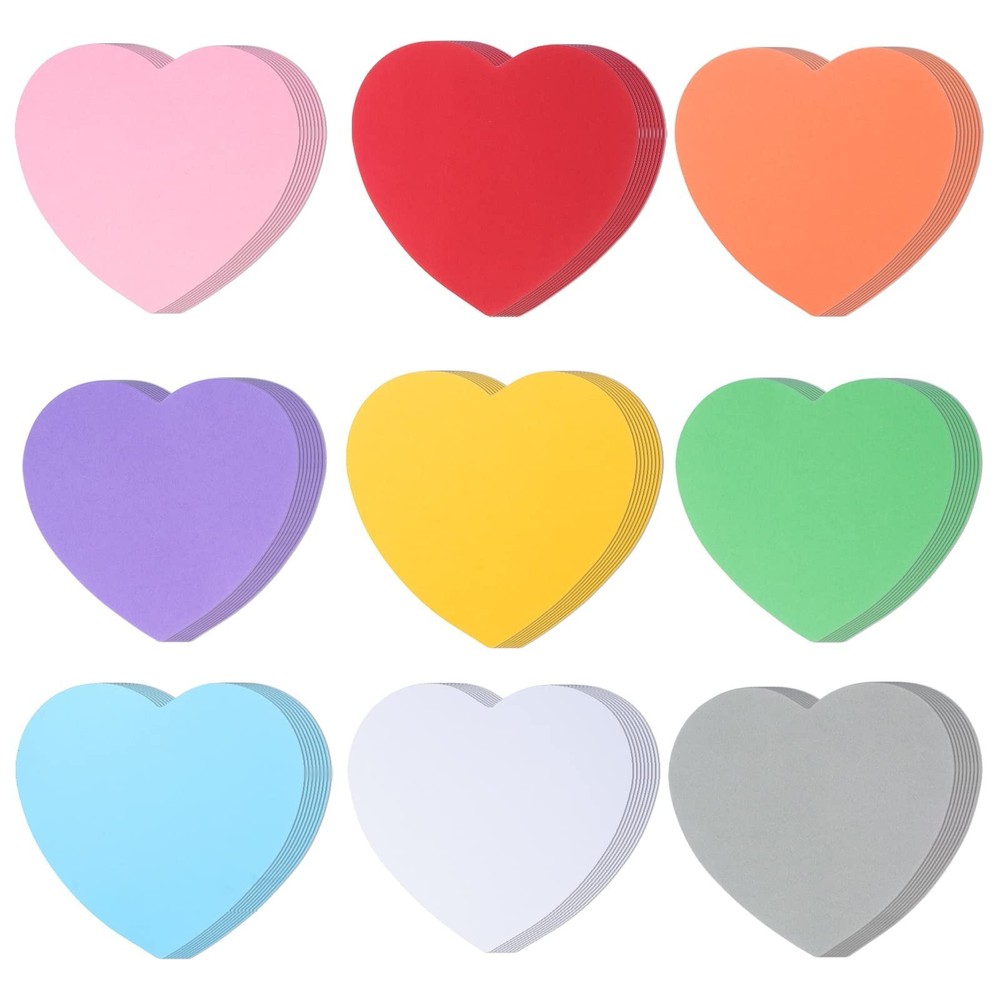 72 Pcs Heart Cutouts – 6 Inch Heart Shaped Cards – Assorted Color for Valenti…