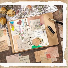 445 Pcs Vintage Scrapbook Paper, Journaling Supplies Kit, Delicate Decorative…