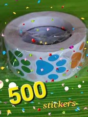 500 Multicolor Dog Paw Stickers Made In China Unbranded Scrapbook