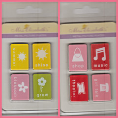 Miss Elizabeth’s METAL PICTURE PLATES-2 PACKS-SUMMER-GROW-SHOP-MUSIC-8pcs TOTAL