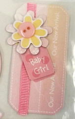 Newborn Baby Dimensional Chipboard Stickers Girl & Boy Pastel Crafts Lot of 2