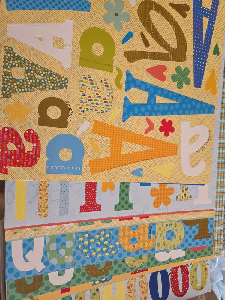 Vtg Doodlebug Design Doodle On Letters Punch Out Pad 12×12 Scrapbook Alphabet