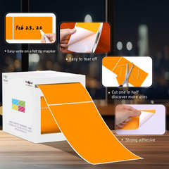 Rectangle Color Code Labels 3×5 Inch 500 Pack Fluorescent Orange Adhesive Roll