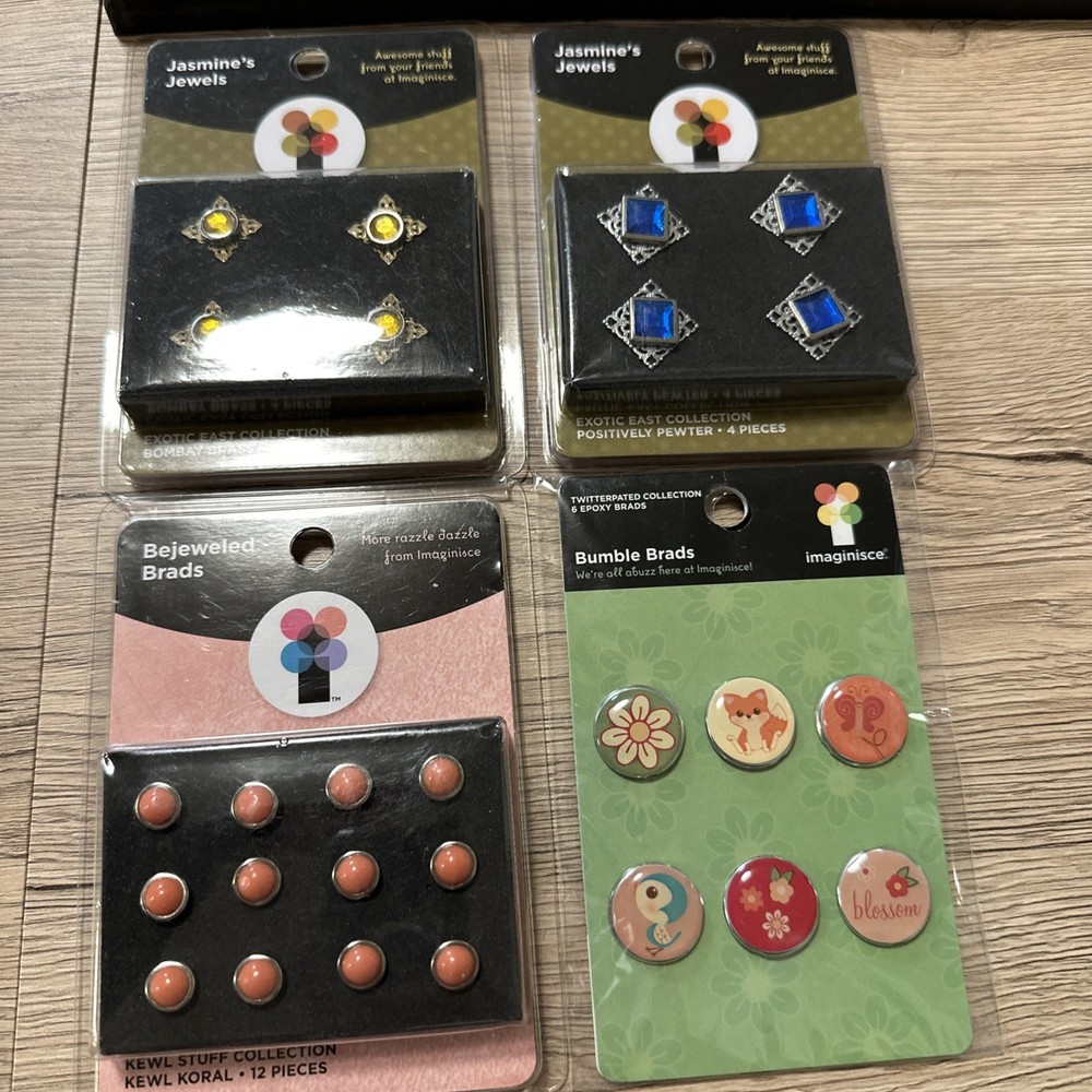 Imaginisce 4 packs Bejeweled (1) & Bumble Brads (1) & Jasmine Jewels (2)