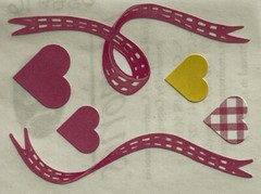 PINK HEARTS & RIBBON ￼Stickers (6pc)Creative Memories•Girl •Valentine•Female ￼