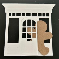Storefront Die Cuts * Set of 12 * Black, White or Kraft Cardstock * Fun Design!