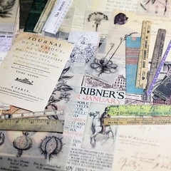 49pcs Vintage Junk Journal Mixed Textured Paper Scrapbooking Embellishments