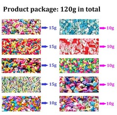 EHOPE Fake Sprinkles Polymer Faux Small, Mixed-10C-120G