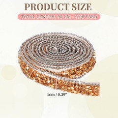 Self Adhesive Resin Rhinestone Strips, Diamond Bling for Crafts, Rose Gold