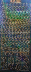 Peel Off Stickers Numbers 1-10 Blue Orange Silver Gold Purple Pink Black Glitter