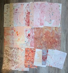 21 Piece Handmade Artisan Paper For Scrapbooking, Card Making, Junk Journals