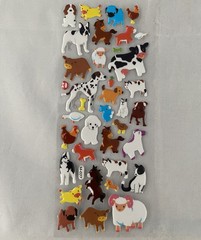 4 Different Sheets 3D Puffy Dog Cat Stickers Bulk Stickers for Girls Boys Kids