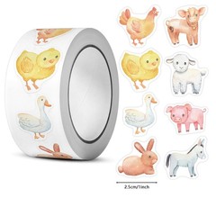 2Rolls Farm Animal Stickers for , 1000PCS Round Stickers for Toddlers Ages 2-…