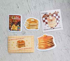 Breakfast Pancake Stickers Food and Drink Bread and Butter Lot of 5 Pc Pcs