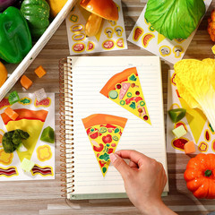 48 Sheets Make a Pizza Stickers for Kids Birthday Party Favors Pizza Craft Plane