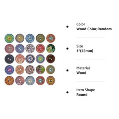 Chenkou Craft Mix Random Pattern 100pcs 1″(25mm) Large Wood Buttons Craft Sew…