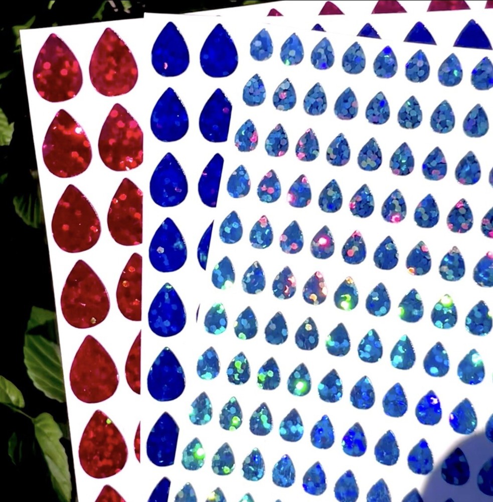 Holographic Droplet Stickers! – Choose Size/Color – Rain, Water, Tear, Liquid