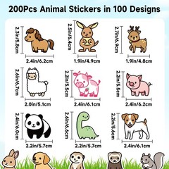 Anwyll 200Pcs Animal Stickers for Kid – Cute Animal Water Bottle Stickers Wat…