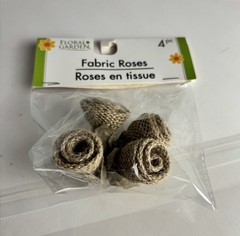 Rustic Burlap Fabric Flowers Mixed Lot Farmhouse Neutral Natural Accents