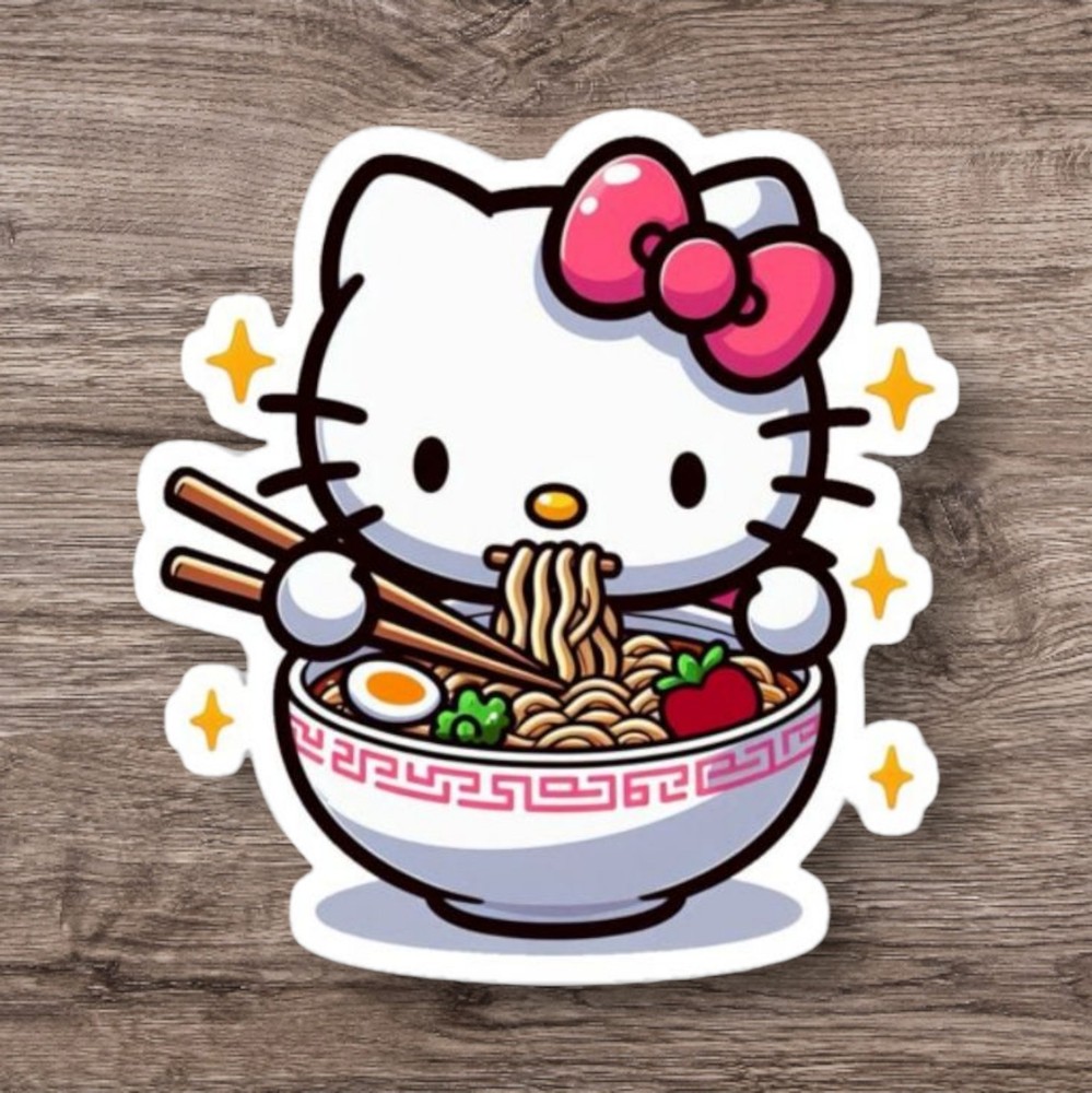 Hello Kitty Noodle Sticker Waterproof