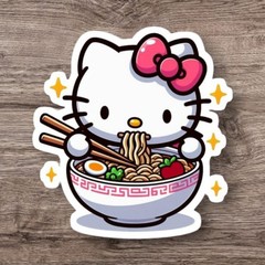 Hello Kitty Noodle Sticker Waterproof