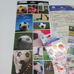 Lot of 4 Sticker Packages Soccer Inspirational Birthday & More