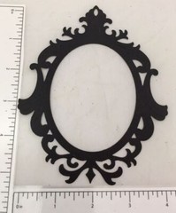 Die Cuts * Fancy Frame * Oval * Set of 8 * Black Cardstock
