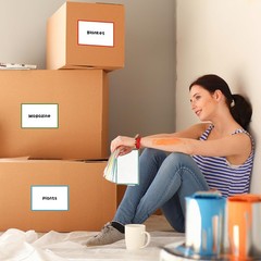 6×4 Inch Large Moving Box Labels 100 Pack 4 Color Coded Blank Stickers for Pack