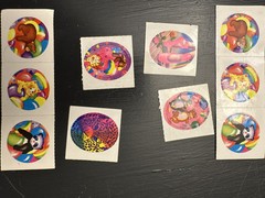 Lot Vintage Lisa Frank Round Stickers 1990’s Dinosaurs Seals Panda