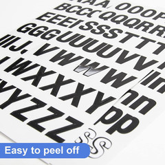 Black Alphabet and Number Stickers, 1 In, 346 Pack, Self-Adhesive, for Crafts Si