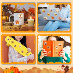 360 PCS round Thanksgiving Turkey Stickers for Kids Gift Bag Seals