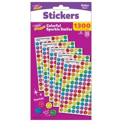 Colorful Sparkle Smiles Stickers Value Pack (1300 Stickers)
