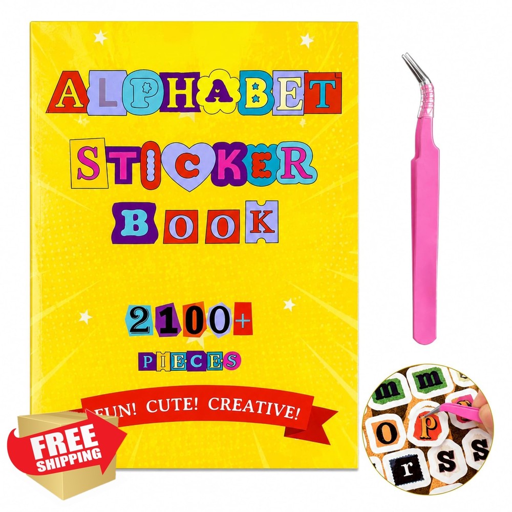 2100+ Pcs Scrapbook Letter Stickers Book, for Junk Journal, Scrapbooking, Jou…