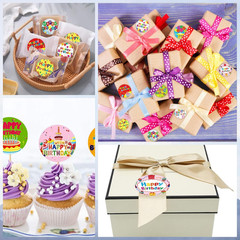 Happy Birthday Stickers 1000 Pcs 1 Inch Happy Birthday Stickers for Envelope Sea